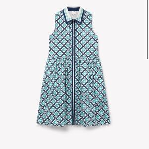 Blue and White Patterned Kids Dress